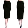 Fashion Women Ladies Pain Office Rozciągliwa spódnica midi z dżerseju ołówkowego