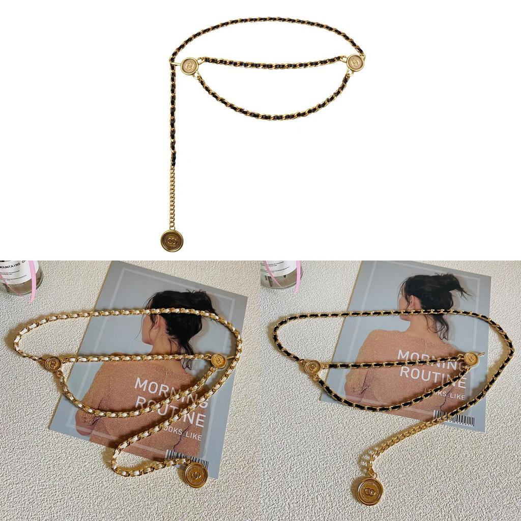 Chic Dress Waist Chain With Metal Link Accent For Young Women