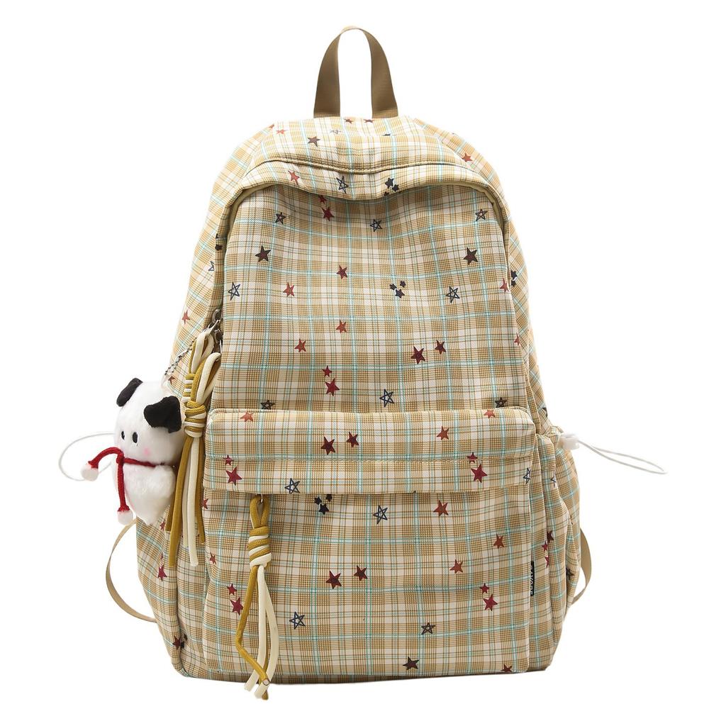 Schoolbag female college student schoolbag casual plaid male and female high school junior high school student middle school student backpack new