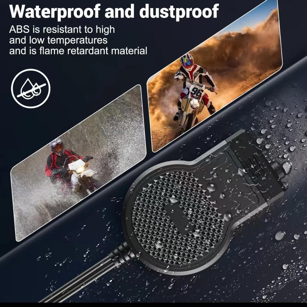 72W PD QC 3.0 Motorcycle Charger Socket Fast Charging Power Adapter Waterproof with Digital Display Voltmeter Switch Retractable Type-C Cable