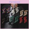 Fashion Geometric Crystal Drop Earrings For Women With Alloy Material Elegant Evening Jewelry