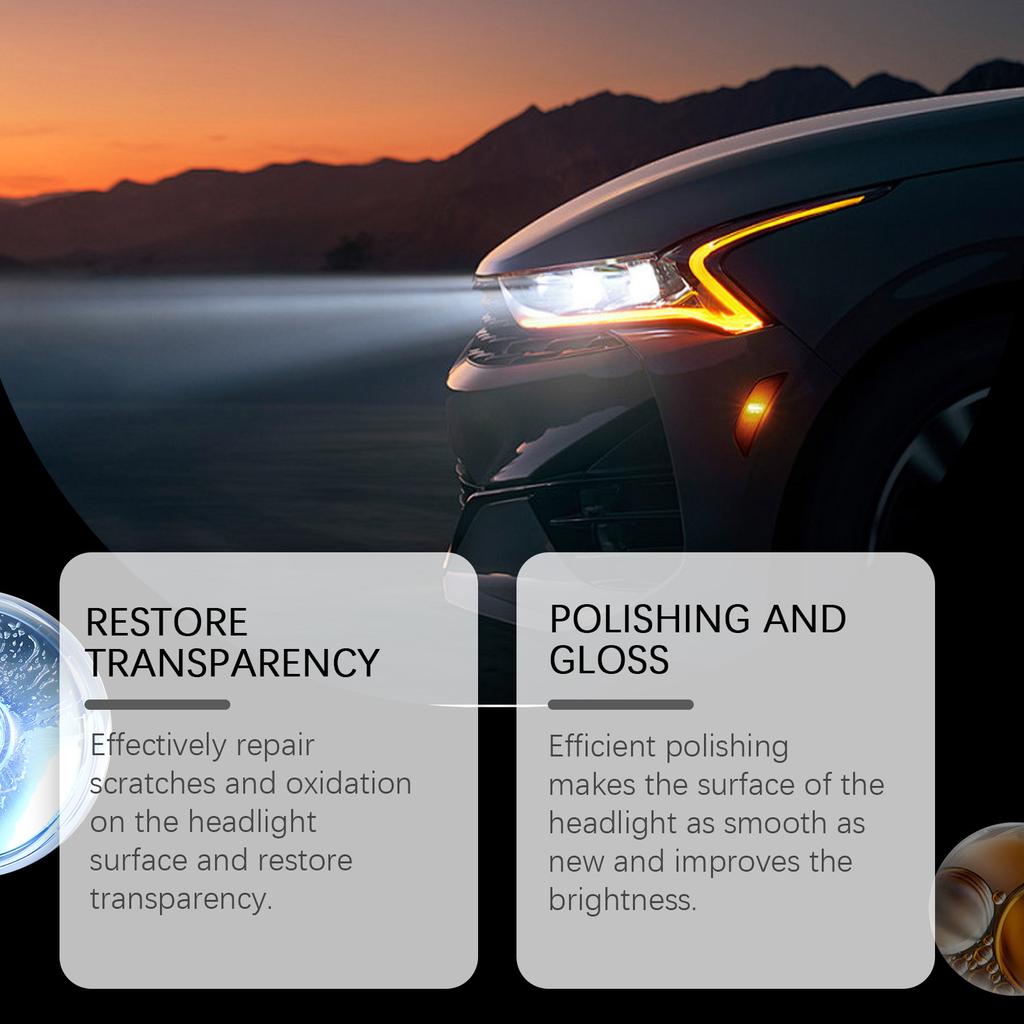 RAYHONG Car Headlight Polishing Cream Car Lamp Care Brightening Cleaning Stain Removing Yellowing Polishing Refurbishing
