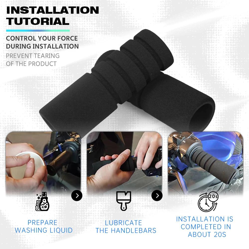 Universal 7/8" 22mm Motorcycle Anti-slip Handlebar Grips Sponge Cover Comfortable Motocross Off-road Electric Bike Handle Bar Co