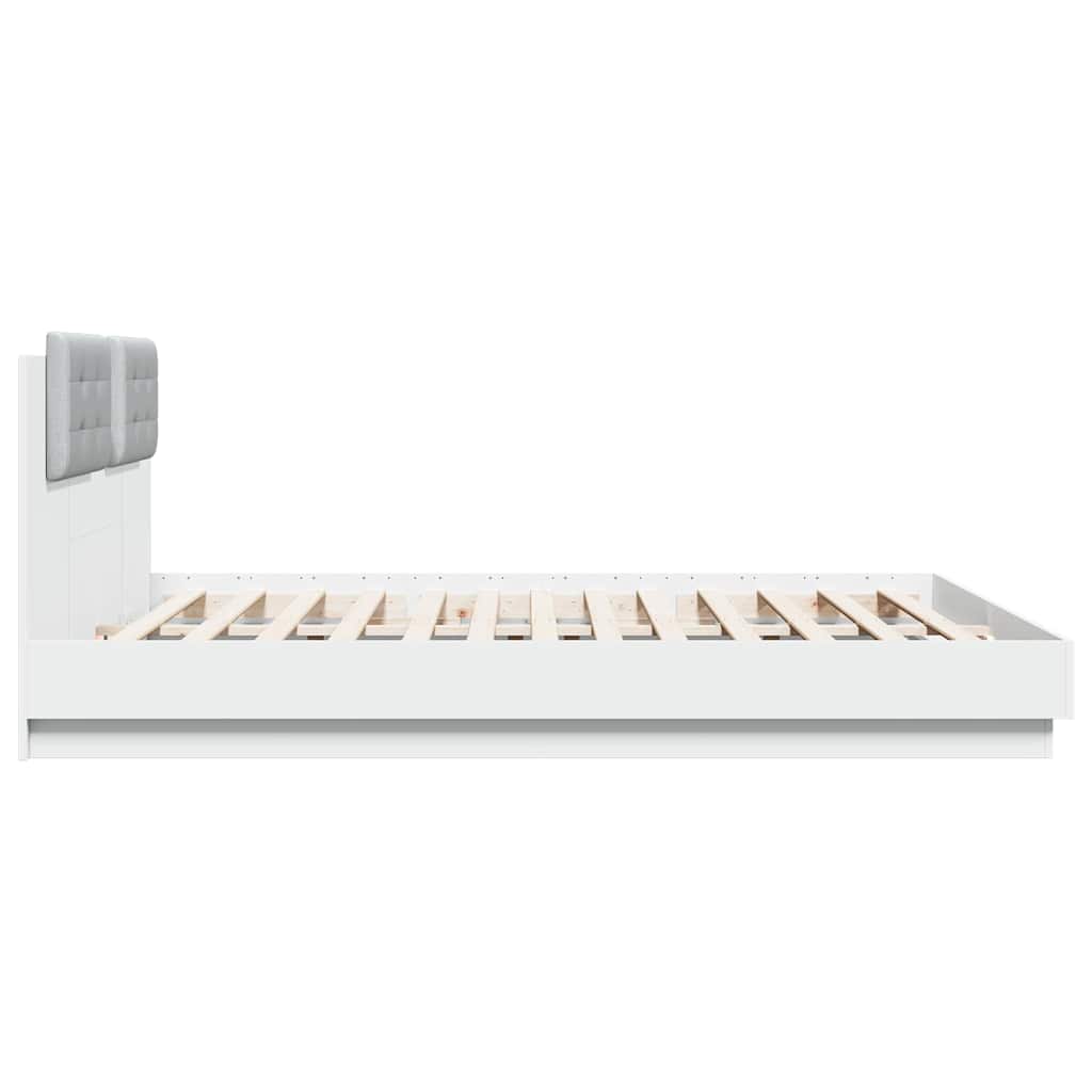 Bed Frame with Headboard White 160x200 Cm Engineered Wood