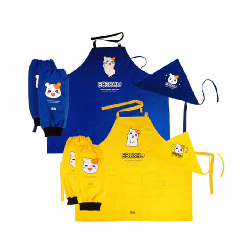 

Ebichu apron, Toshi hood set, art supplies set Blue