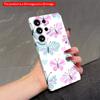 2DFlat Samsung Phone Case Pastel Butterflies & Hearts Pattern Phone Case Applicable To Galaxy S22 S23 S24 S25ULTRA S26 A12 A13 A14 A15 A16