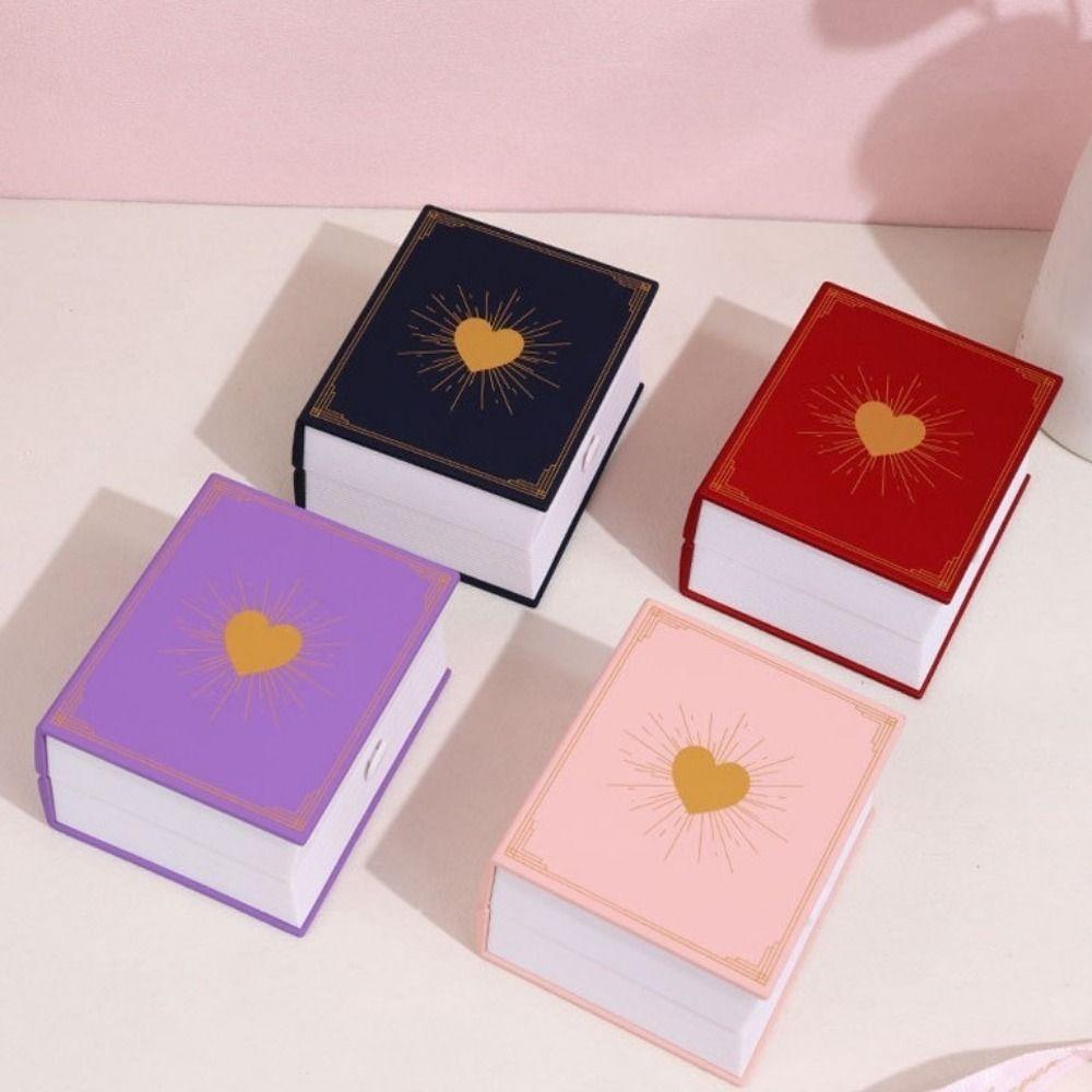 Romantic Book Shape Ring Box Jewelry Packaging Ring Gift Box Creative Gifts Package Box  Earrings