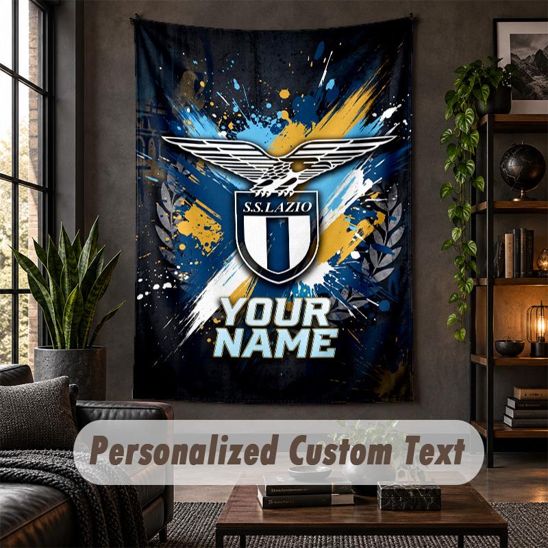 Wall Tapestry Lazio FC Print Custom Name Text Wall Hanging Home Decor