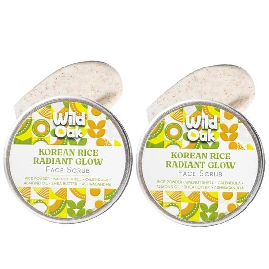 

WildOak Корейский рисовый скраб для лица | Стеклянная кожа и де-загар | Естественно стимулирует выработку коллагена | Увлажняет и восстанавливает кожный барьер | 100 г x 2