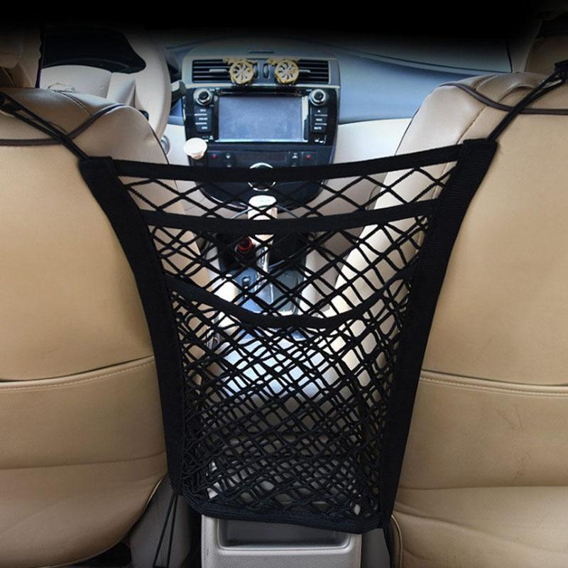 

Car Interior Trunk Seat Back Elastic Mesh Net Car Styling Storage Bag Pocket Cage Grid Pocket Holder Car Accessories