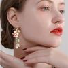 Exquisite Spring Pink Flower Dangle Earrings for Women, Fairy Charms Floral Leaf Earrings Summer Holiday Pendants Earrings Gifts