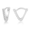 Orecchini Classici Brillanti in Zirconia Cubica da Donna Colore Oro Rosa Carini Mini Accessori per Orecchie Lobe Gioielli alla Moda E547