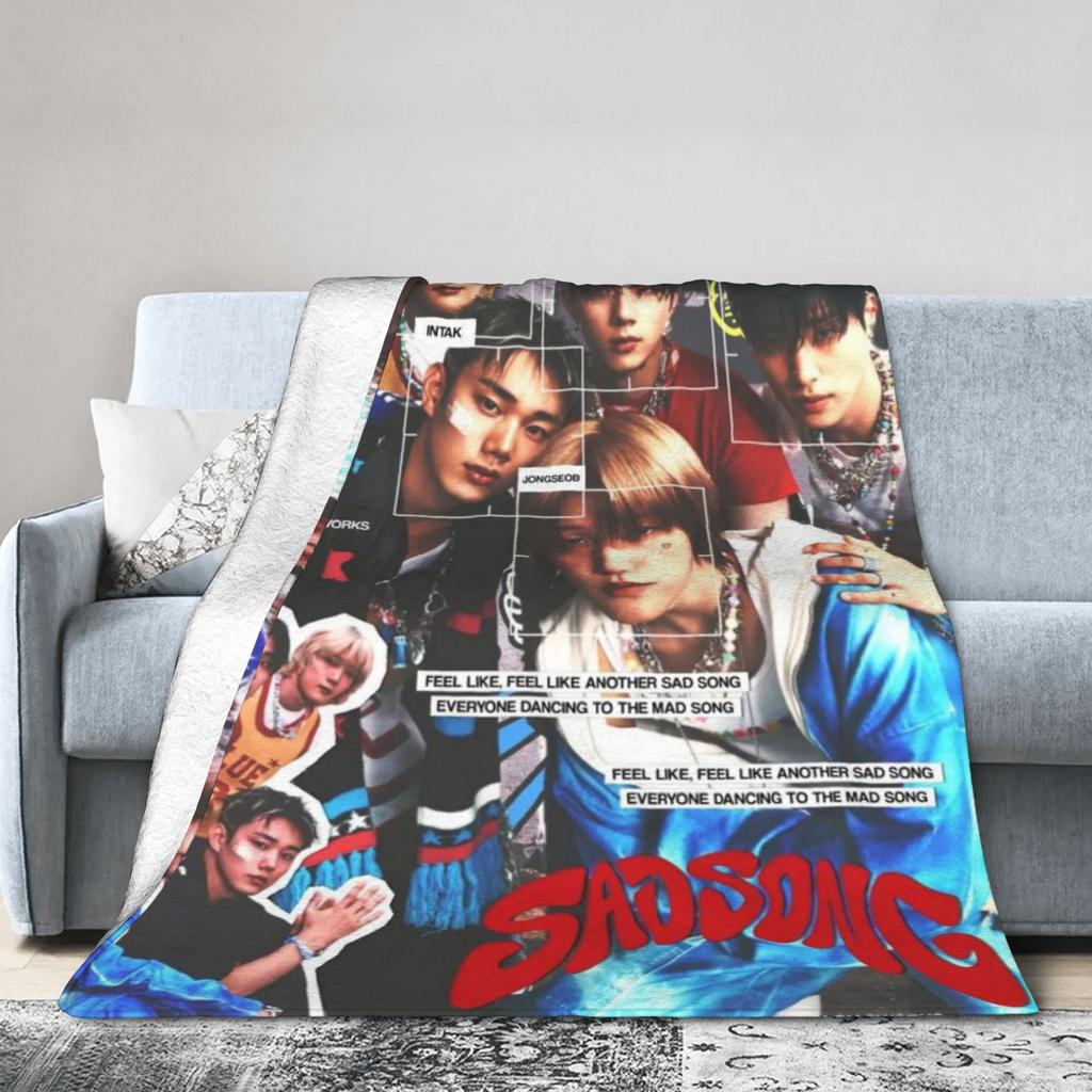 DUH! P1Harmony Kpop Music Album Blanket Fleece Cozy Soft Throw Blankets for Bed Bedding Throws