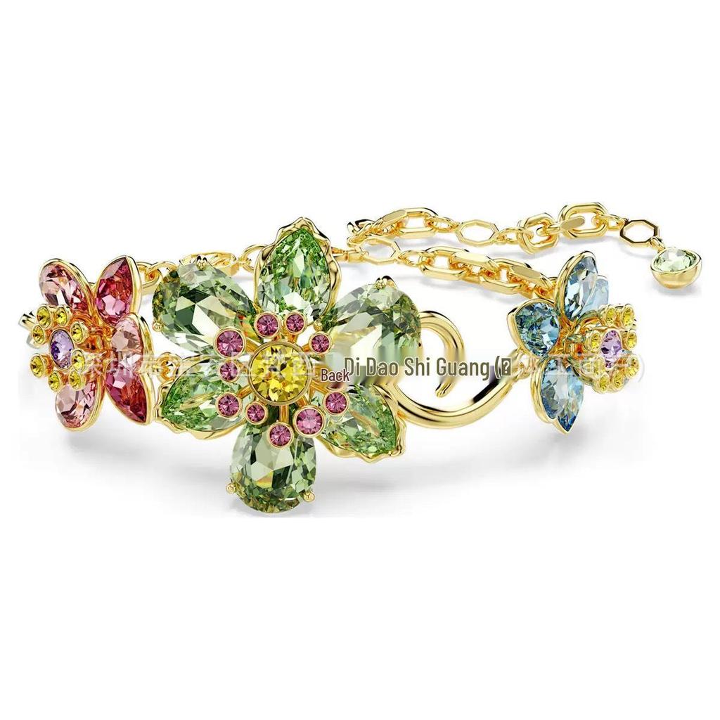 Idyllia Flower Dopamine Jewelry Set: Necklace, Bracelet, Earrings, Ring with Austria Crystals