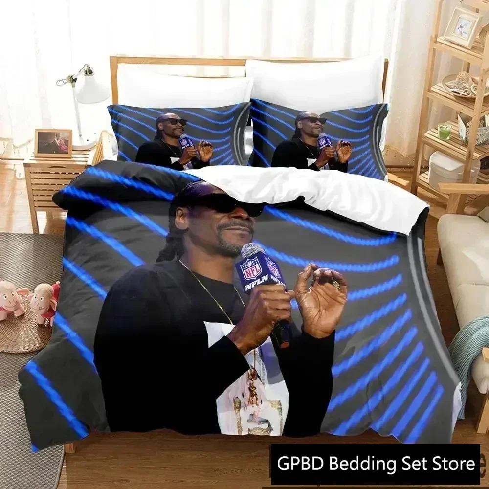 3D Print Snoop Dogg Rapper Bedding Set Boys Girls Twin Queen King Size Duvet Cover Pillowcase Bed Boys Adult Home Textileextile