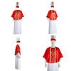 Halloween Costume Cosplay Priest Robe With Red Cloak For Stage Performance