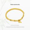 Vietnamese Gold Plated Bamboo Bead Bracelet: Elastic Cord Women's Jewelry