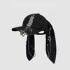 Original Korean Style Rabbit Ear Denim Perforated Baseball Cap for Women Four Seasons Washed Graffiti Hip Hop Duckbill Cap Trend