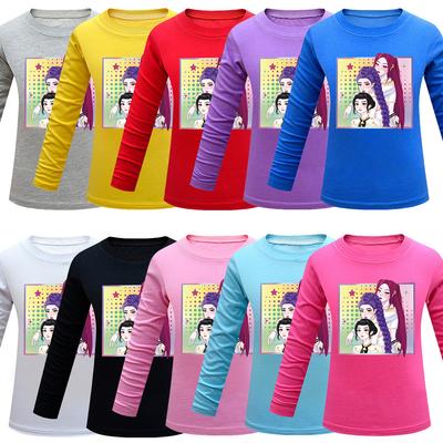 Kids Girls Anime Cartoon K-POP Rumi Zoey Mira Printed Casual Long Sleeves T-Shirt Top