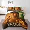3 Piece Bedding Set with Duvet Cover and 2 Pillowcases - Patrick Swayze Dirty Dancing Cormorant Wave Print - Warm Movie Decor