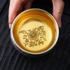 999 Silver Gilded Master Tea Cup Handmade Ceramic with Enamel Decoration Luxury Gongfu Teaware for Collector Gift
