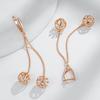 Trendige Lange Quasten Ohrhänger für Damen Mode Roségold Farbe Natürlicher Zirkon Feiner Alltags Schmuck Kristall Geschenk