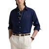 Polo Ss26 Small Pony Logo Embroidered Long Sleeve Solid Cotton Linen Single Breasted Shirt Classic Edition Men Shirts 710967607-001