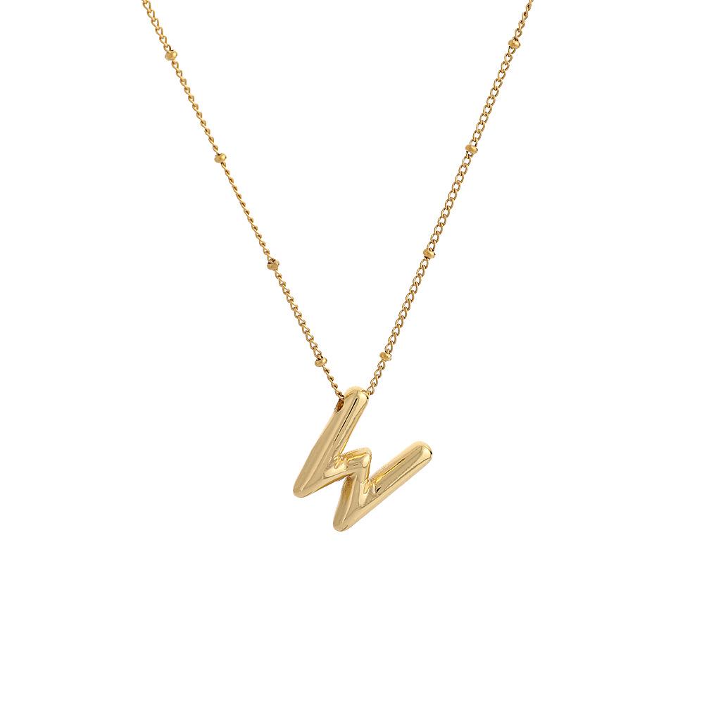Stainless Steel 18K Gold Plated Alphabet Pendant Necklace