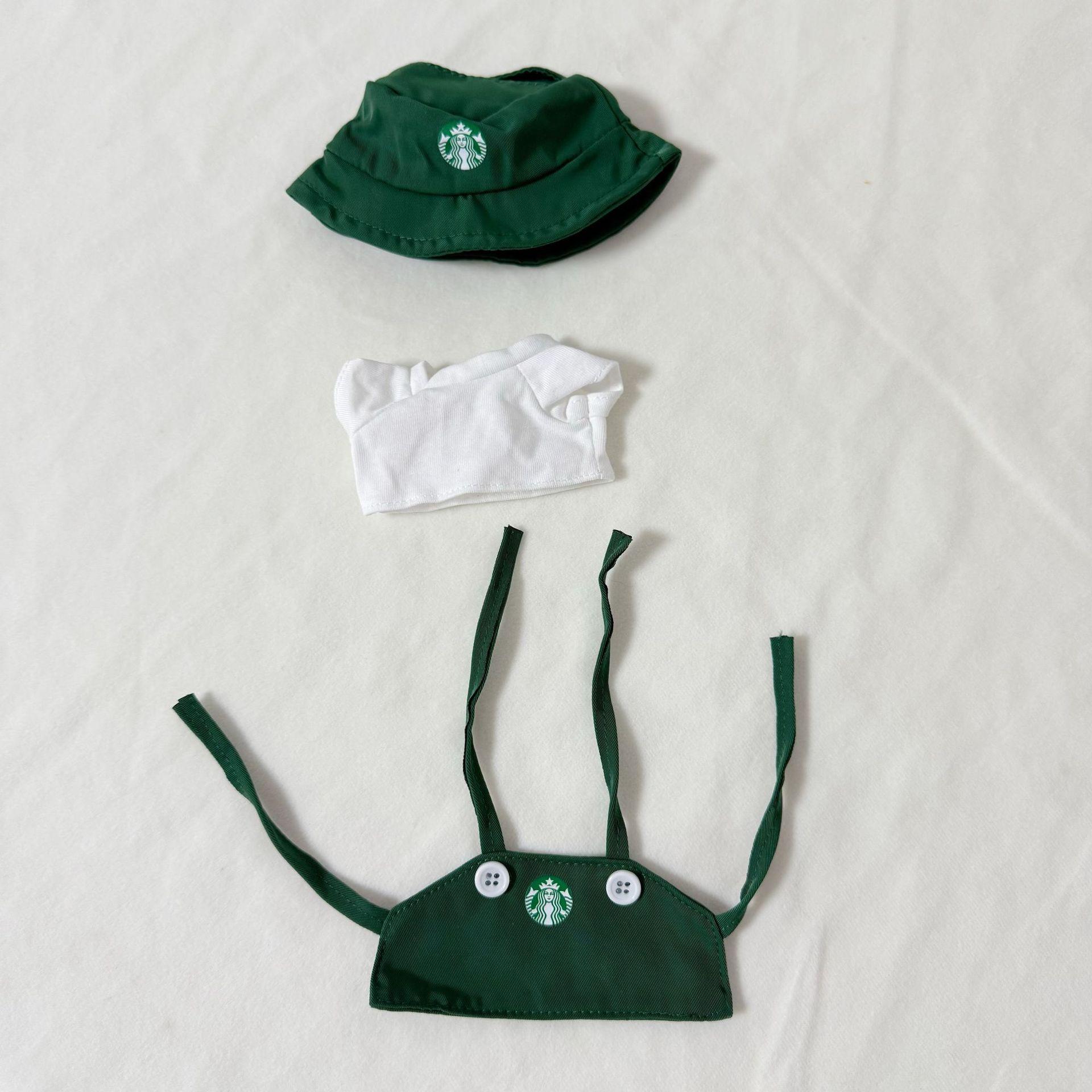 

Для куклы Labubu V1 V2 V3 Одежда Модный комбинезон Шапка с нагрудником Футболка Шорты Набор обуви Каваи Кофейная Рабочая одежда Аксессуары