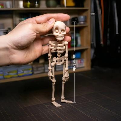 Magnetický kostlivec na ledničku s polohovatelnými končetinami - Nastavitelná dekorace s pohyblivými klouby, Humorný kuchyňský doplněk pro domácnost a jako dárek