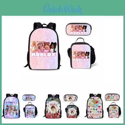 Set de Mochila Escolar Roblox con Material de Nailon y Estuche para Uso Diario