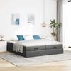 VidaXL Cadre de lit ottoman avec matelas gris foncé 160x200cm tissu, cadre de lit avec rangement, cadre de lit 3311235