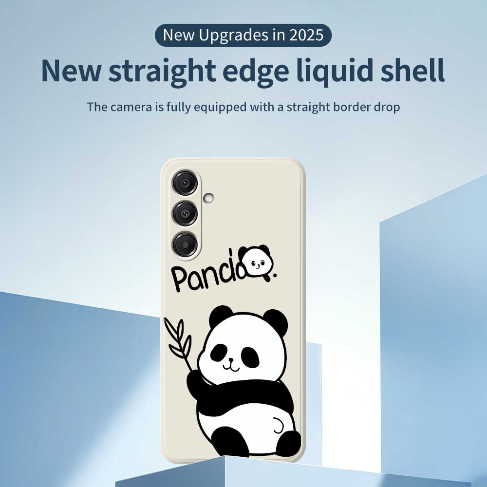 For Samsung Galaxy A16 5G/4G Case Panda Pattern Printing Straight Edge TPU Phone Back Cover