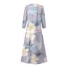 Women's Casual Comfortable Floral Print Three Quarter Sleeves Cotton Pocket Dress