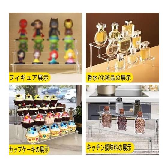 Figure Stand Display Stage 20cm Acrylic Stand Figure Display Stage Tiered Display Collection (3 Tier)