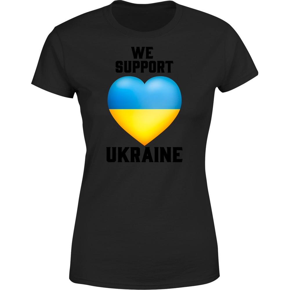 

We Support Ukrainian T Shirt Love Ukrain Womens Graphic T shirt Top #CH 3XL