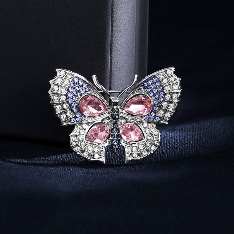SKEDS Französische Schwere Handwerkskunst Schmetterlingsbrosche Damen Luxus Strass-Insekten-Anstecker Persönlichkeit Eleganter Schmuck Klassischer Schmuck