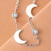 Stainless Steel Moon Beaded Fine Bracelets for Women Ladies Classic Fashion Exquisit Zircon Beaded Bracelets Jewelry Accessories