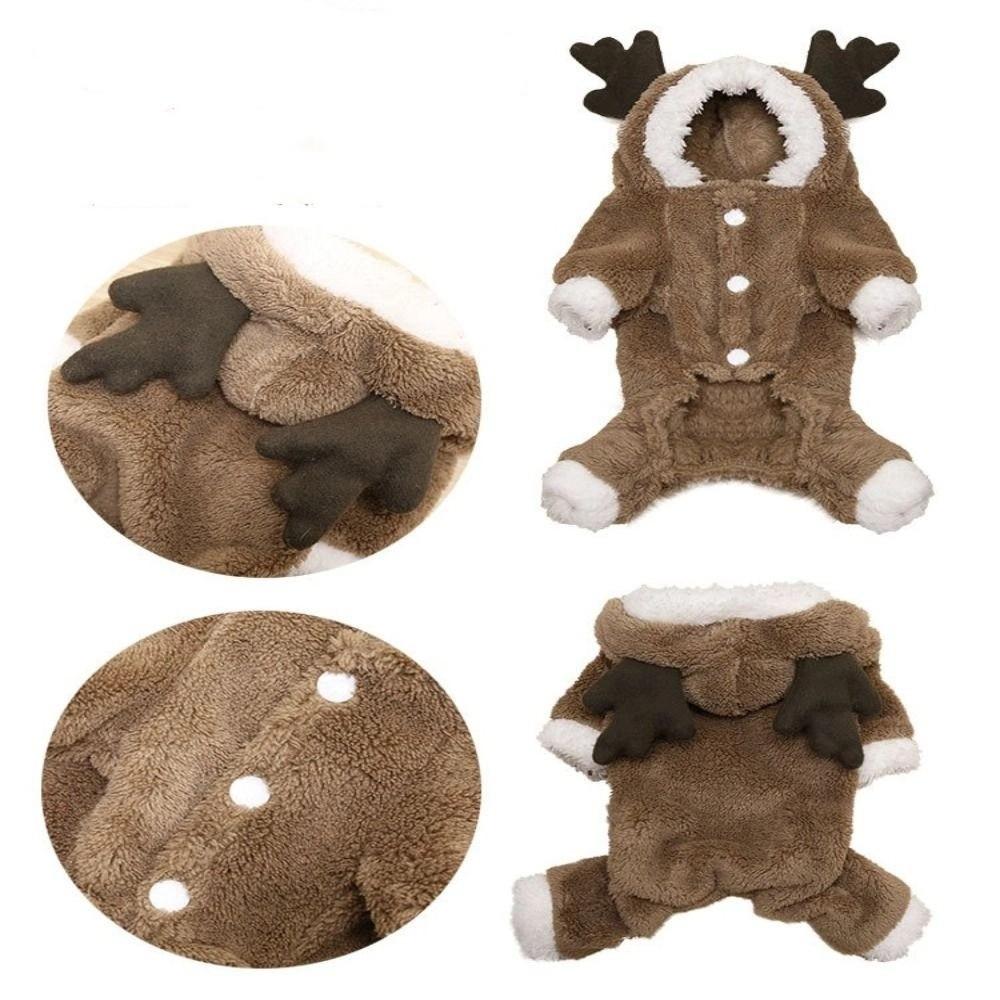 Cartoon Christmas Dog Costume Warm Pet Cosplay Clothes Pet Supplies Cat Jumpsuits  Winter