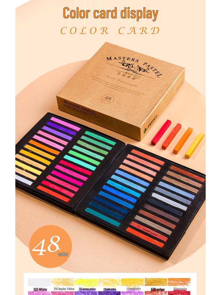 Mali Brand Pastel Chalk Set - 36 Colors Chalk Powder with Brushes for Beginners
