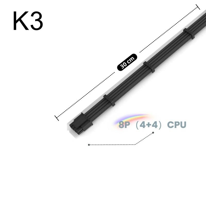 

PSU Extension Cable Kit Motherboard Cable Solid ATX 24Pin GPU PCIe 6+2Pin 8Pin CPU EPS 4+4Pin 18AWG Power Cord With Combs