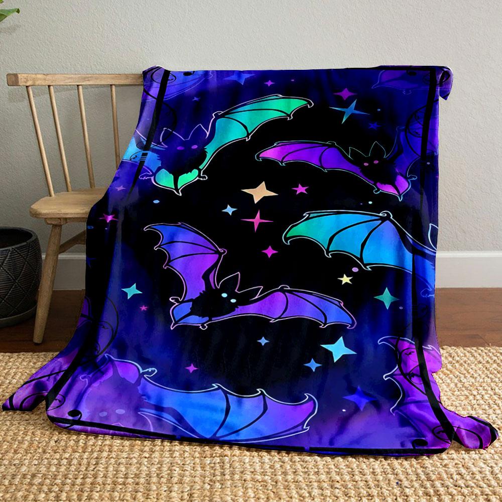 

Neon Bats Starry Blanket bedroom Blanket for Livingroom Couch lunch break Soft throw for Friend s festival Gift 80cm x 120cm