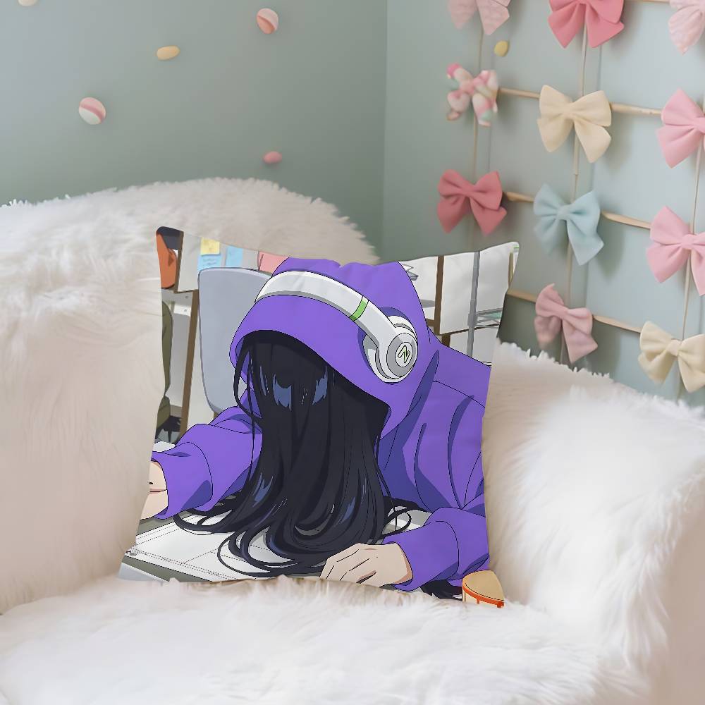 Anime Cute HZenshu Case Plush Fabric Soft Pillowcase Double Sided Print Cushion Cover Household Gifts