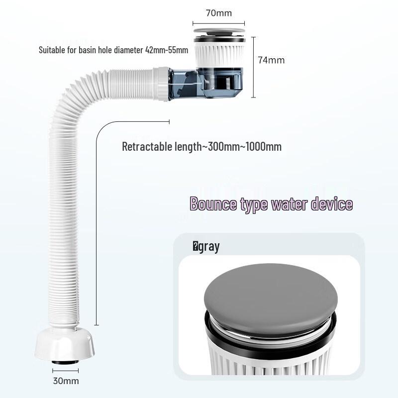 Всплывающий слив для ванны TLXT с шлангом 90 градусов