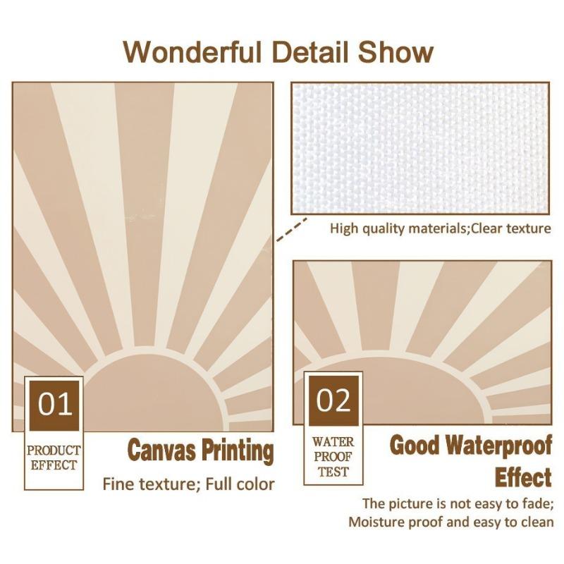 Abstract Matisse Sun Leaf Lines Geometry Wall Art Canvas Painting Boho Beige Posters Prints Pictures Living Room Interior Decor