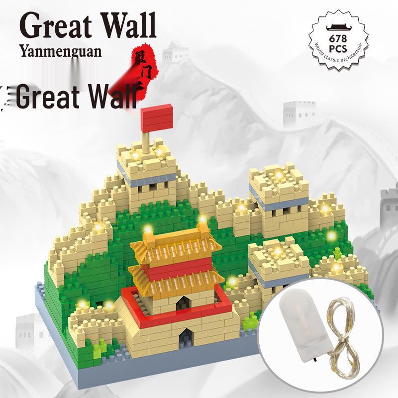 Lego-Compatible Micro-Particles: Yellow Crane Tower Suzhou Garden Chinese-Style Building Blocks