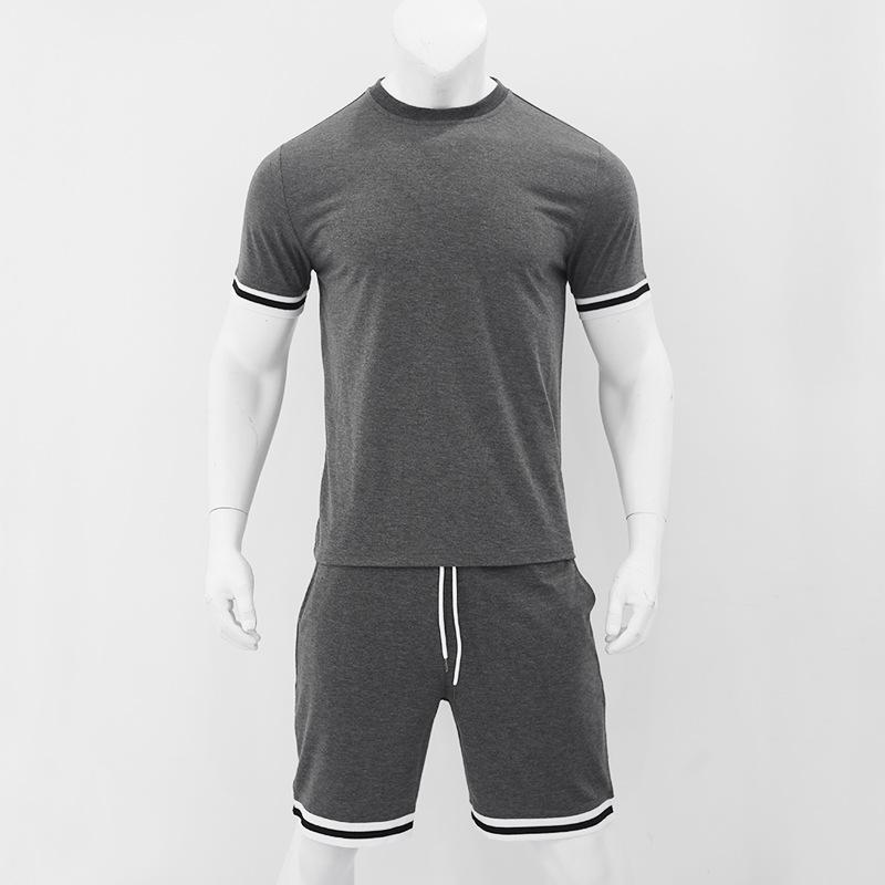 Men's Summer Sport Shorts & Round Neck T-shirt Set, Europe Style