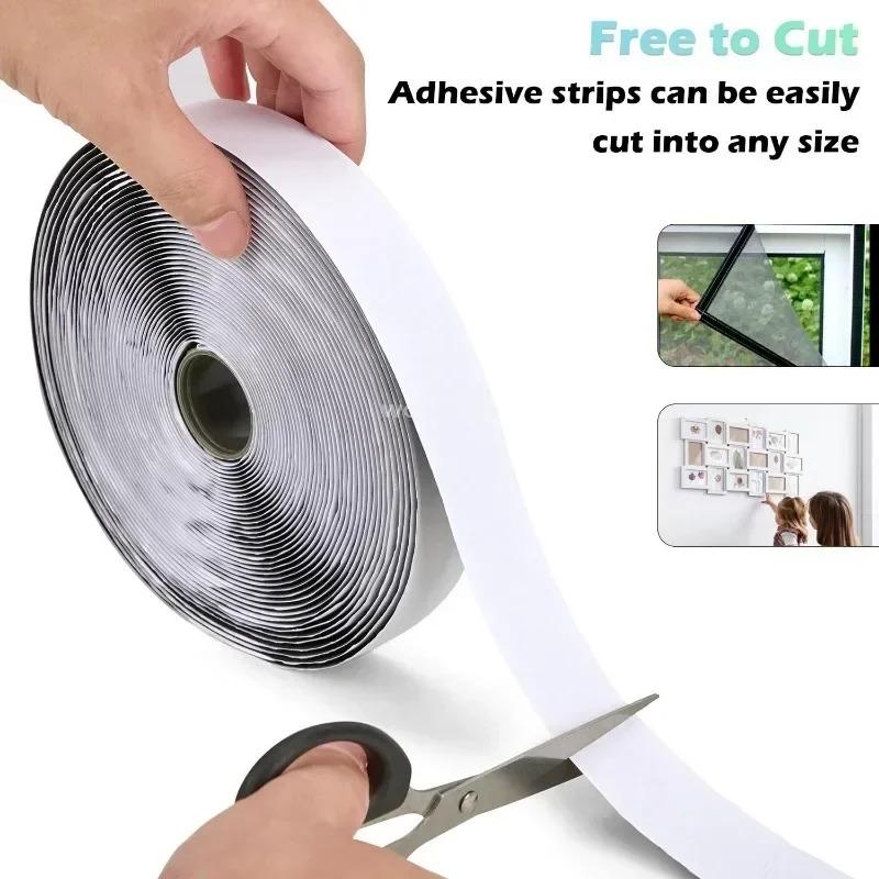 Adesivo Scratch Autoadesivo Gancio e Anello Attacca Scratch Velcri Nastro Adesivo in Nylon Dischi Velcri Adesivo da Cucito con Colla