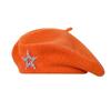 Women S Wool Blend Beret With Rhinestone Star Decor Artist Knitted Hat