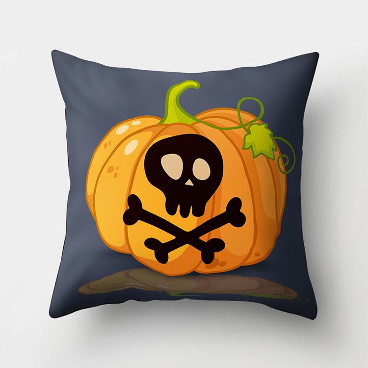 Halloween Theme Ghost Wizard Print Pattern Cushion Cover Home Living Room Sofa Decoration Square Polyester Pillow Pillow Cover